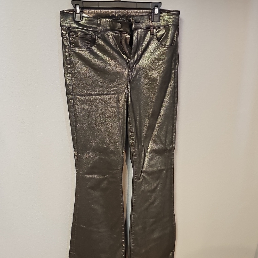 Metallic Flare Pants
